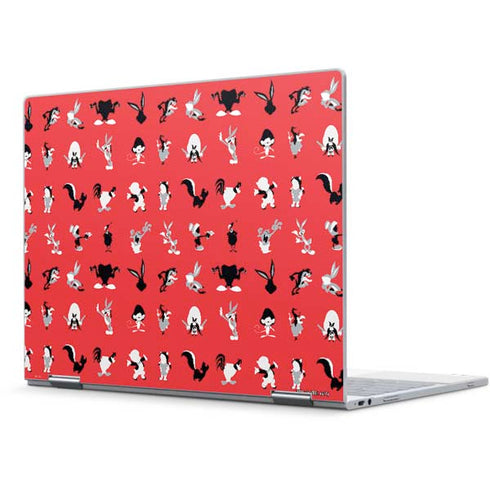 Looney Tunes Identity Red Pattern Pixelbook Skin